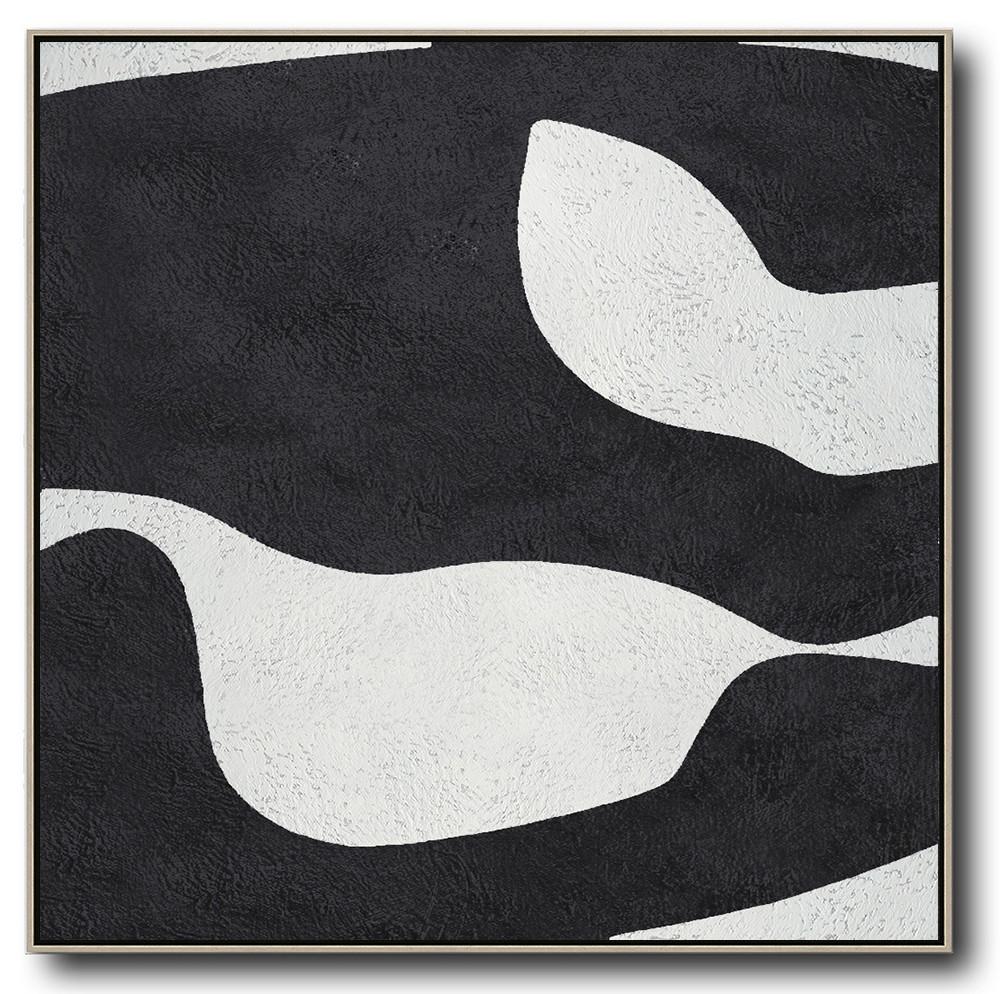 Minimal Black and White Painting #MN24A - Click Image to Close